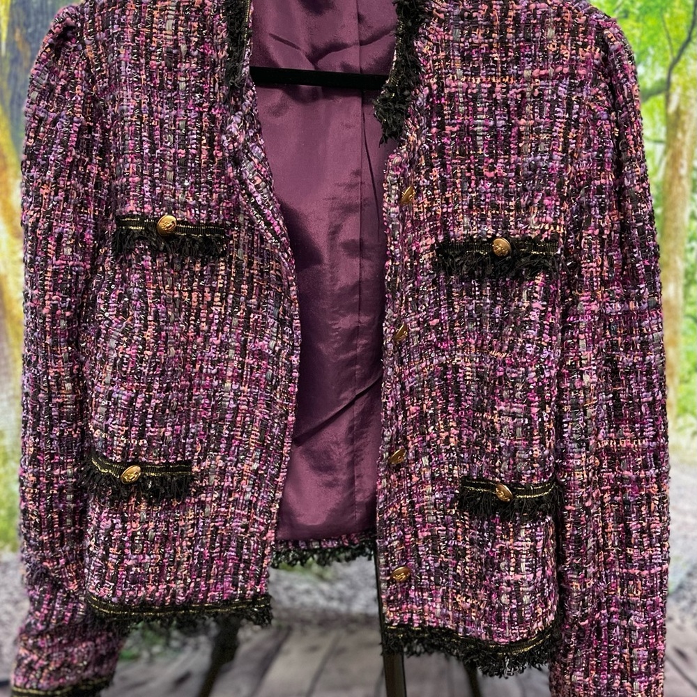 Plus Size SHEIN Tweed Jacket 3x Purple